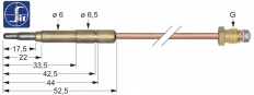 Thermoelement mit 2 Leitern Länge 720mm M8x1 M8x1 F 6,3mm 