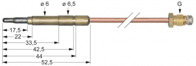 Thermoelement M9x1 L 320mm Steckhülse ø6,0(6,5)mm 1_102039