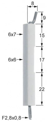 Zündelektrode D1 ø 6x7mm Anschluss F 2,8x0,8mm 1_102903